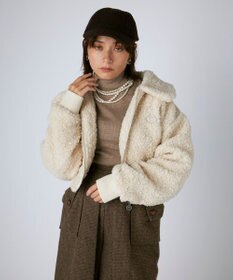 OP／FILA 【Kappa】ショート丈 ドロップショルダーボアジャケット