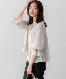 組曲 L 【WEB限定】ギャザーライトデシン ブラウス