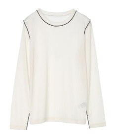 Green Parks 配色ステッチシアーリブプルオーバー