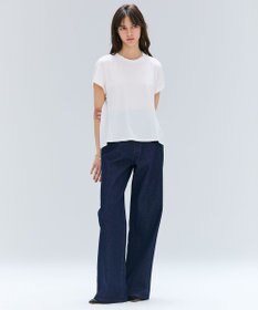 BEIGE， 【BEIGE,ecru/WEB限定・洗える】FINE DRY TOUCH / ねじりデザインコットンクルーネックTシャツ