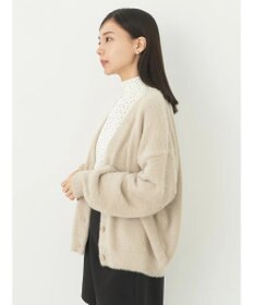 earth music&ecology ミニシャギーＶネックカーディガン