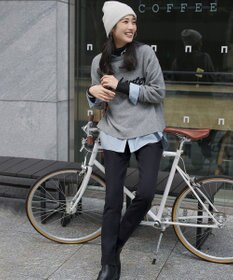 UNFILO L ふわふわニット ロゴジャガード