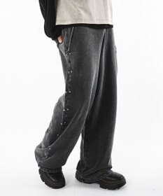 WEGO 【ユニセックス着用ITEM】ブリーチスタッズロゴスウェットパンツ