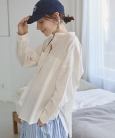 WEGO 着丈が選べる オーバーサイズ バンドカラー シャツ / ストライプ / 無地