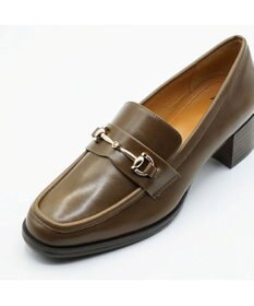 APOM イタリアンレザー ブロックヒールビットローファー45