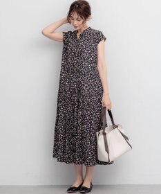 組曲 L 【WEB限定】ギャザーライトデシン ティアードワンピース