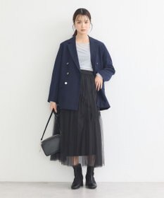 earth music&ecology シャーリングギャザーチュールスカート