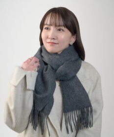 MOONBAT プラスムーンバット (+moonbat) カシミヤ100％無地マフラー 洗える 190㎝×30㎝