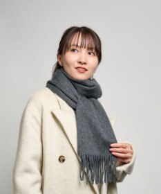 MOONBAT プラスムーンバット (+moonbat) カシミヤ100％無地マフラー 洗える 190㎝×30㎝