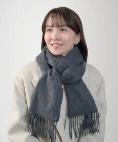 MOONBAT プラスムーンバット (+moonbat) カシミヤ100％無地マフラー 洗える 190㎝×30㎝