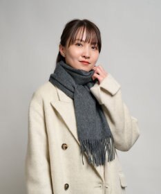 MOONBAT プラスムーンバット (+moonbat) カシミヤ100％無地マフラー 洗える 190㎝×30㎝