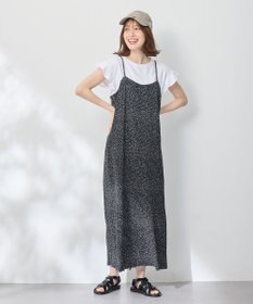 ANY 【2SET/洗濯機可】フリルスリーブTシャツ×シャーリングキャミワンピースセット