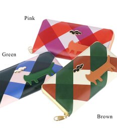 tsumori chisato CARRY くもネコチェック 財布 ラウンドファスナー長財布