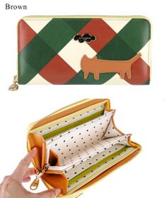 tsumori chisato CARRY くもネコチェック 財布 ラウンドファスナー長財布