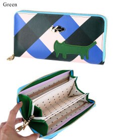 tsumori chisato CARRY くもネコチェック 財布 ラウンドファスナー長財布