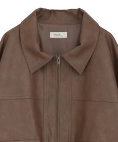 earth music&ecology フェイクレザージップジャケット