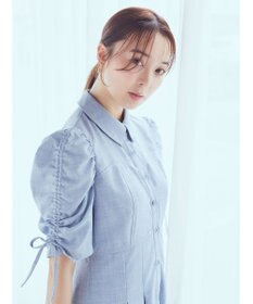 earth music&ecology 袖ドロストシャツワンピース