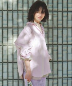 UNFILO 【WEB限定カラー】コットン オーバーシャツ ピンク