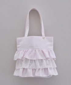 Maison de FLEUR サテンフロントフリルスクエアトートバッグ