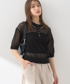 earth music&ecology メッシュポロニットプルオーバー