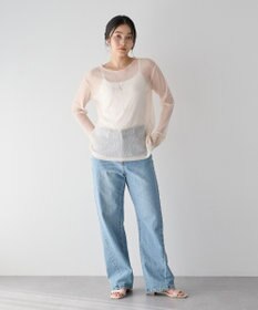 YECCA VECCA 袖レースシアートップス