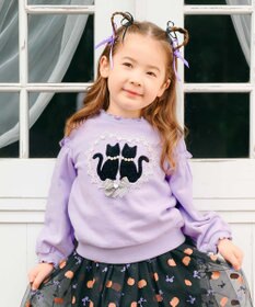 ANY KIDS ネコシルエット裏毛トレーナー