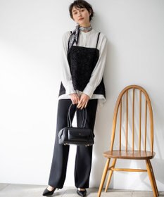 23区 【先行予約】ドビーストライプ バックタック フレアブラウス