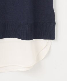 ANY SIS S 【洗える】フレンチスリーブシャツテール ニット