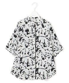 ICB 【新色追加・接触冷感・UVケア・速乾・洗える】BackSatinAmunzen 5分袖バンドカラーブラウス