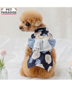 PET PARADISE ペットパラダイス 椿柄 浴衣 紺 小型犬