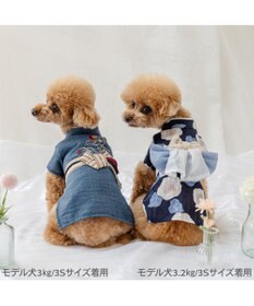 PET PARADISE ペットパラダイス 椿柄 浴衣 紺 小型犬