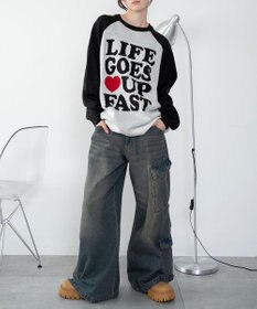 WEGO 【洗える】グラフィックニットBIGプルオーバー