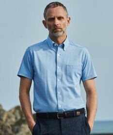 GOTAIRIKU 【吸汗速乾】クールマックス鹿の子 半袖ビズシャツ_ボタンダウン