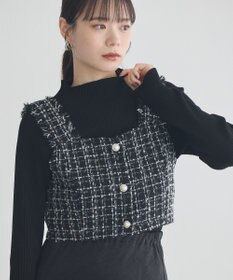 earth music&ecology 【セットアップ可】フリンジツイードビスチェ