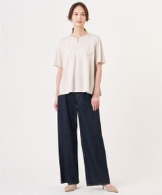 J.PRESS LADIES 【洗える】BASIC STRETCH DENIM ワイド ストレート デニム