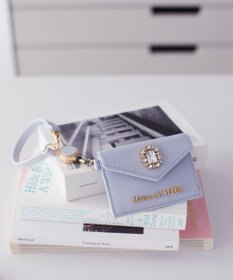 Maison de FLEUR リール付きビジューカードポケットパスケース