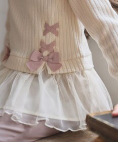 ANY KIDS 表起毛 レースアップ チュニック