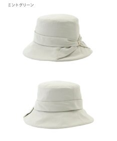 MOONBAT 【遮光100％・遮熱】FURLA(フルラ)リボン巻きダウン ハット 帽子 ロゴチャーム サイズ調整 撥水性