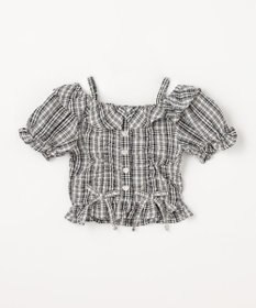 ANY KIDS 【洗濯機可能】2WAY チェックブラウス