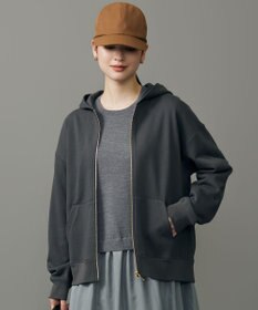 自由区 クリアループバックジップ パーカー スレート