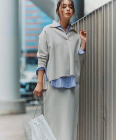 ICB L 【洗える】 シンセティックダブルフェイス ニットタイトスカート