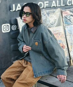 WEGO 【ユニセックス着用ITEM/MLサイズ展開】ワーカーズデニムZIPジャケット