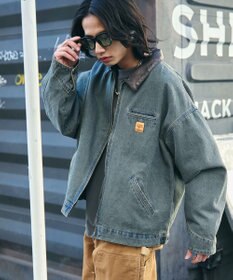 WEGO 【ユニセックス着用ITEM/MLサイズ展開】ワーカーズデニムZIPジャケット