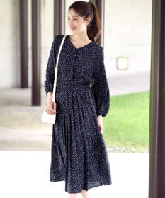 Tiaclasse 【洗える・新色追加】パフスリーブプリーツワンピース