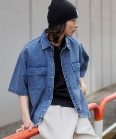 WEGO 【ユニセックス着用ITEM/MLサイズ展開】カラーデニムシャツ（SS）