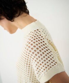 GRACE CONTINENTAL メッシュルーズニットトップ
