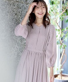 Tiaclasse 【洗える・新色追加】パフスリーブプリーツワンピース