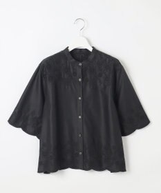 自由区 【カタログ掲載・接触冷感・洗える】エンブロイダリーローンシャツ ブラウス