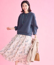 自由区 L エアリーローン花柄プリント スカート