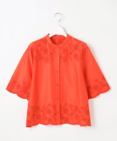 自由区 【カタログ掲載・接触冷感・洗える】エンブロイダリーローンシャツ ブラウス